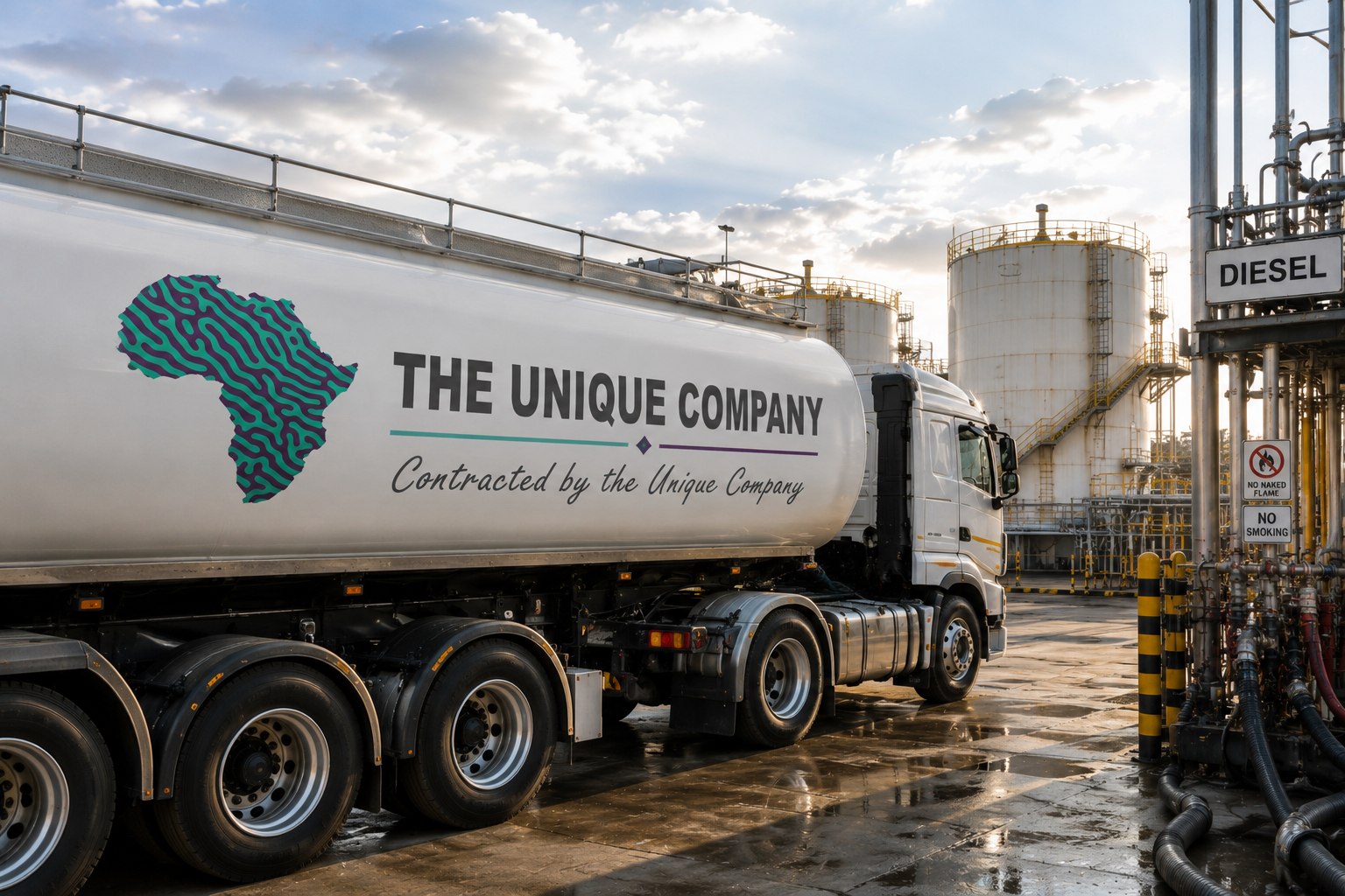Bulk fuel tanker at a loading depot